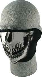 ZAN glow-in-the-dark skull half face mask headgear with spooky skull design illuminated in darkness