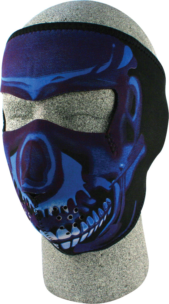 Full Face Mask Blue Chrome Skull