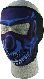 Full Face Mask Blue Chrome Skull
