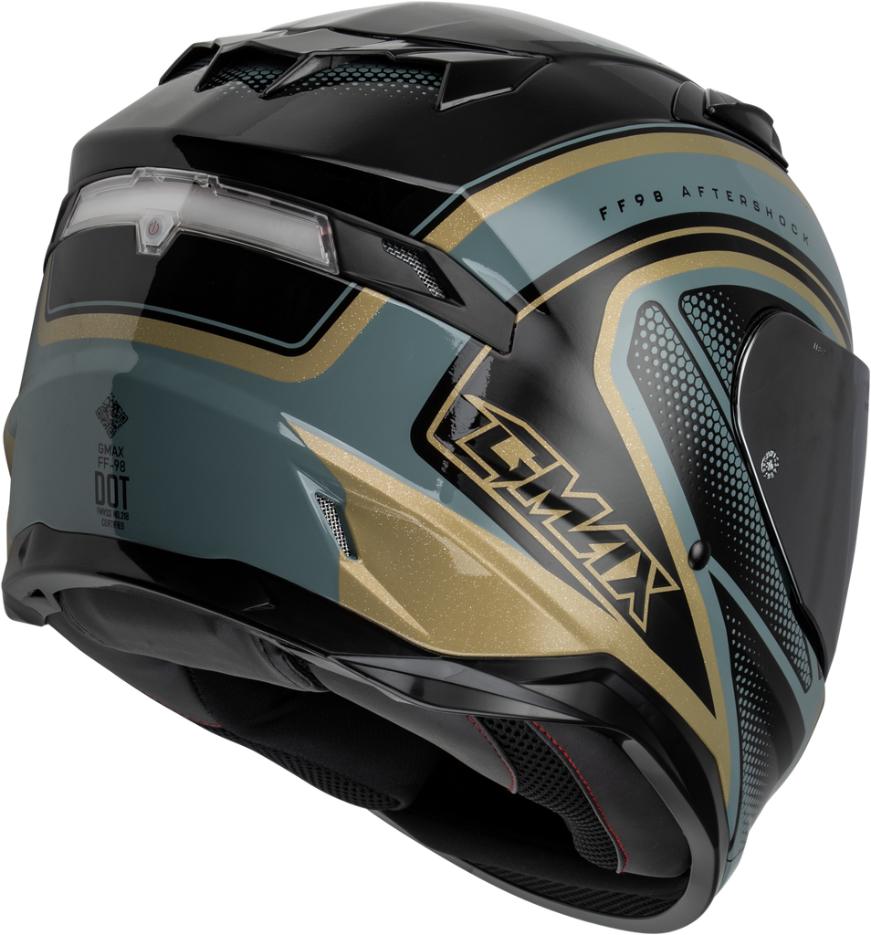 Ff 98 Aftershock Helmet Grey/Metallic Gold Xs