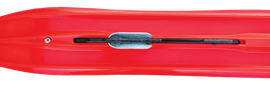 SLP Keel Blade LR ski carbides or runners, featuring a close-up of the durable metal edge and cutting surface.
