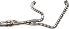 SAWICKI Indian Challenger Shorty Cannon brushed stainless steel motorcycle exhaust system, showcasing sleek cylindrical design.