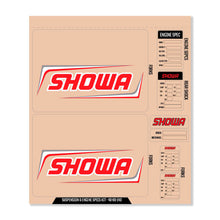 Load image into Gallery viewer, Showa Decal Kit Red Showa Fork/Shock/Eng Spec