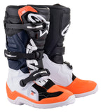 alpine star Tech 7s Boots Black/White/ Orange Fluo Sz 08 482-261408