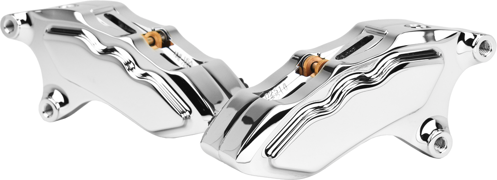 6 Pist Front Dual Caliper Kit Chrome For 11.8" Rotor