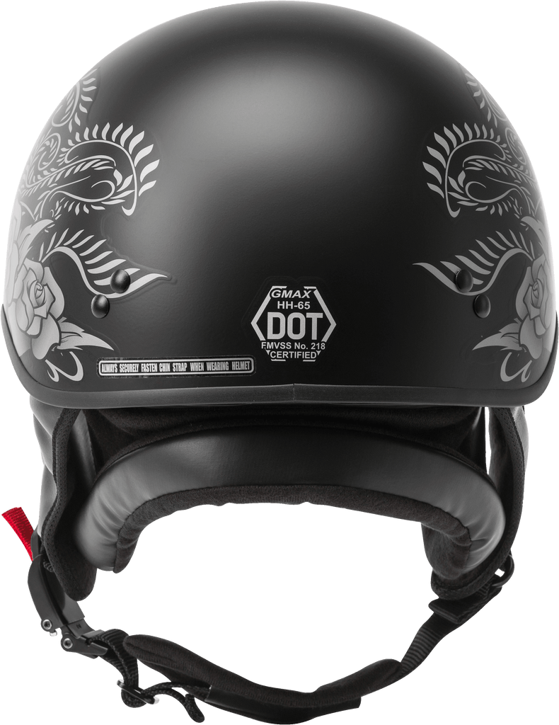 Hh 65 Half Helmet Rose Naked Matte Black/Silver Sm
