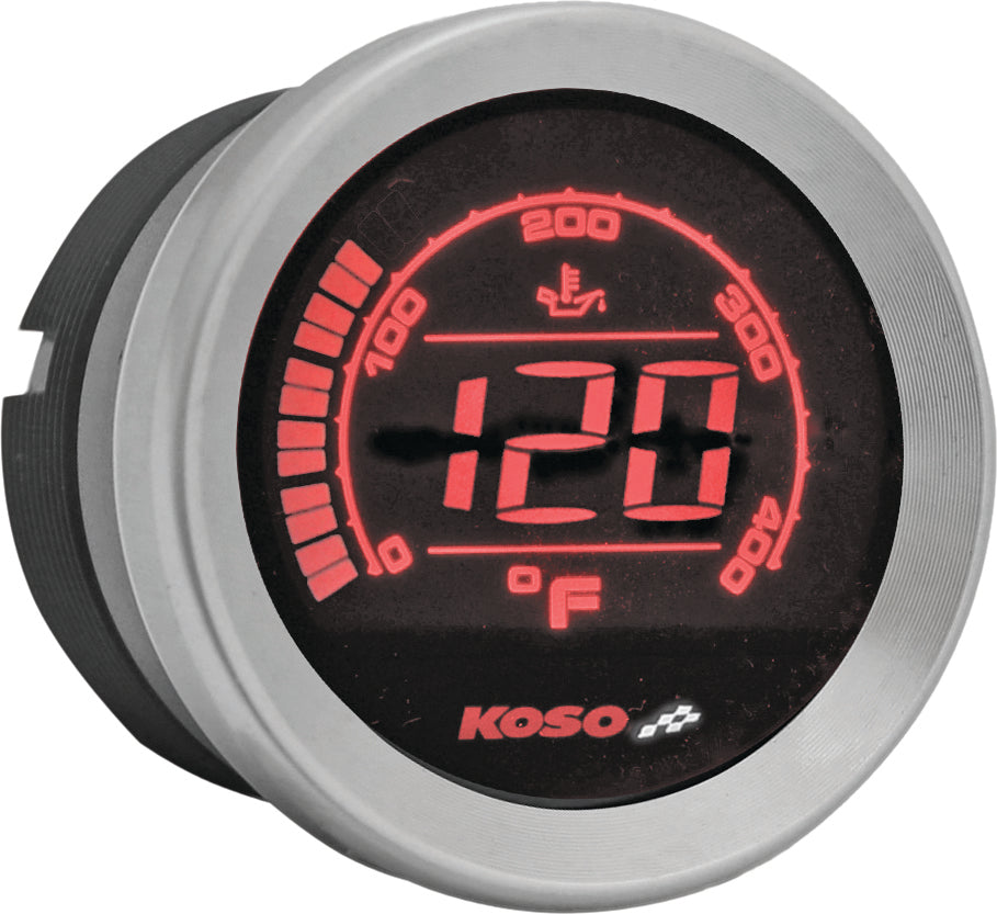 Hd 02t 2'' Oil Temp Gauge Silver Bezel