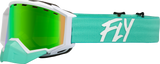 Fly Racing Zone Snow Goggle Mint/White W/ Green Mirror/Amber Lens 37-50273