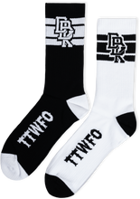 Load image into Gallery viewer, Stacked Socks 2 Pack Black And White