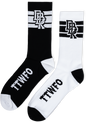 Stacked Socks 2 Pack Black And White