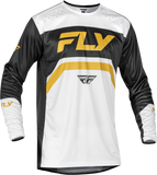 Fly Racing Rayce Bicycle Jersey White/Black/Gold Lg 378-055L