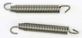 Stainless steel HELIX Exhaust Springs in swivel style, 80mm length, designed for motorcycle or vehicle exhaust systems.