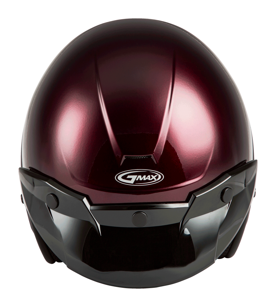 Of 2 Open Face Helmet Wine Red Md