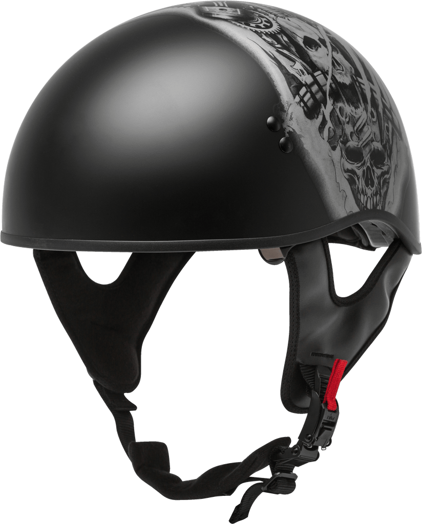Hh 65 Half Helmet Tormentor Naked Matte Black/Silver Sm