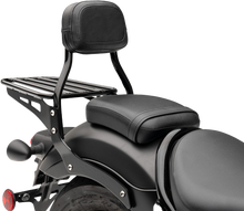 Load image into Gallery viewer, Mini Round Sissy Bar W/Pad Black Hon Rebel 300/500