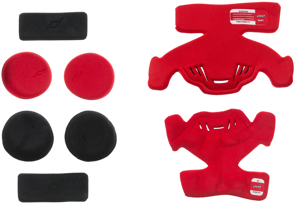 K300 Knee Brace Pad Set Red (Right)