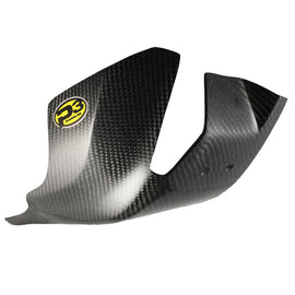 P3 brand carbon fiber skid plate guard with sleek black finish and durable construction, designed for motorcycle protection.