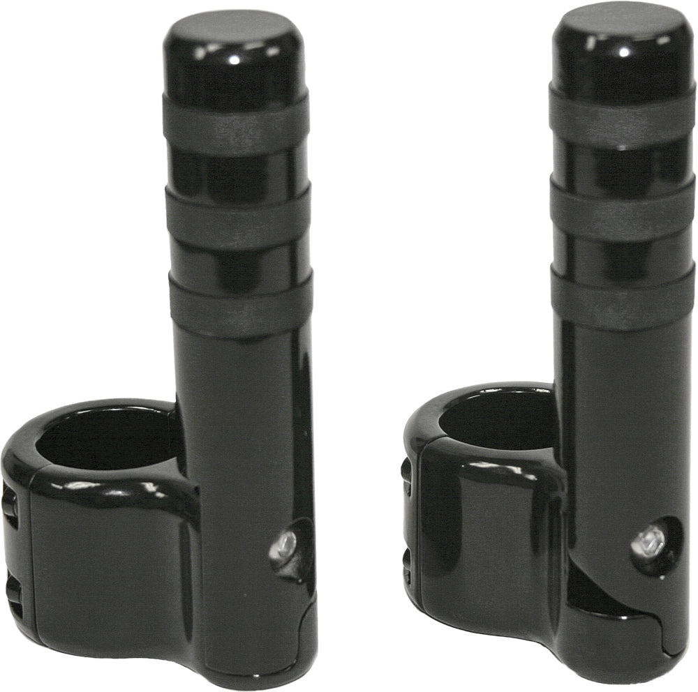Clamp On Pegs Blk W/ Wide O Ring For 1 1/2" Bar