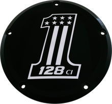 Load image into Gallery viewer, 7   M8 Flt/Flh Derby Cover 128 Black