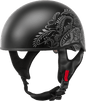 Hh 65 Half Helmet Rose Naked Matte Black/Silver Lg