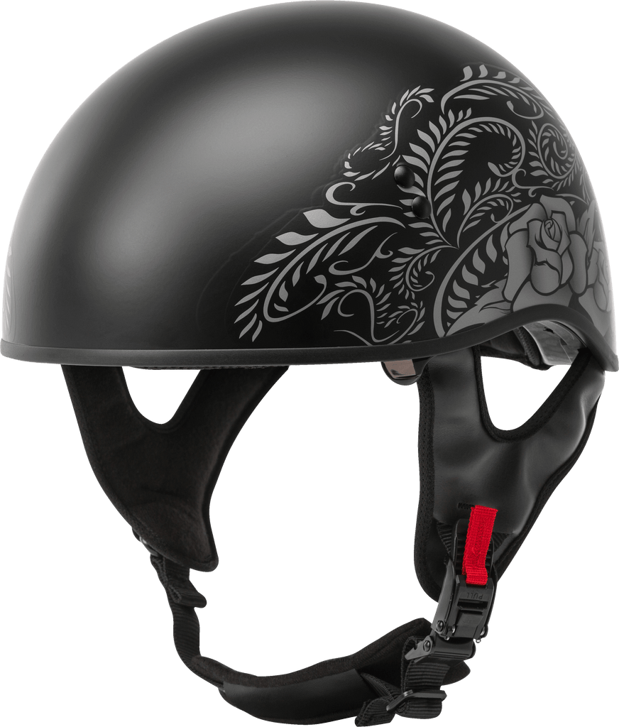 Hh 65 Half Helmet Rose Naked Matte Black/Silver Md