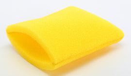 Close-up of EMGO air filter showing its black rectangular shape and pleated filter media for motorcycle or vehicle air intake.