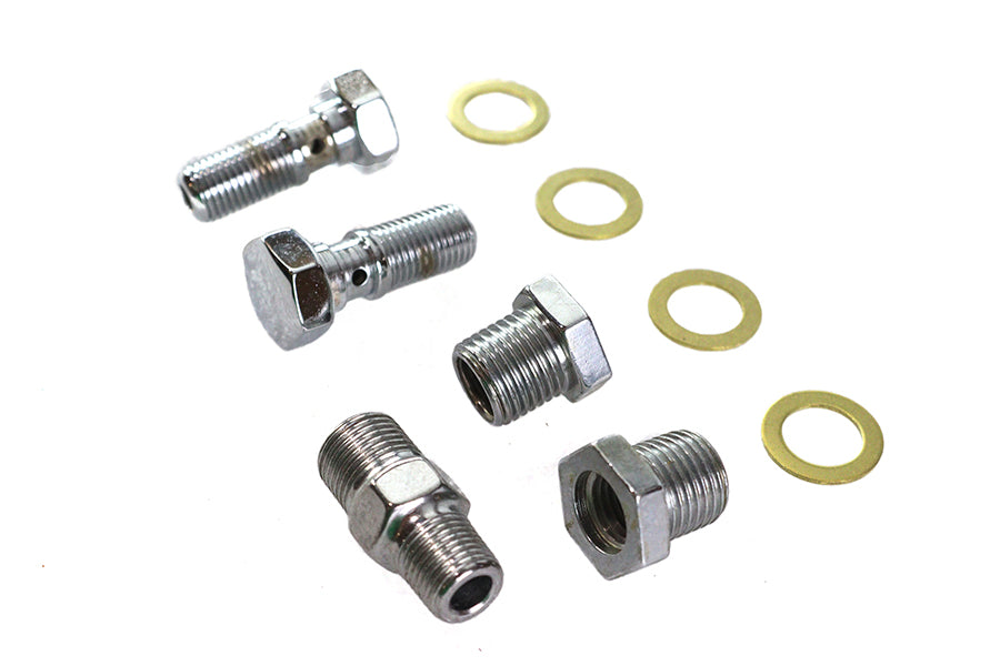 Oil Line Fitting Kit Chrome
