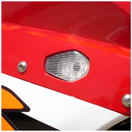 HOTBODIES Flush Mount Signal TS Clear illumination light, showcasing a sleek, clear signal mount for motorcycle lighting.