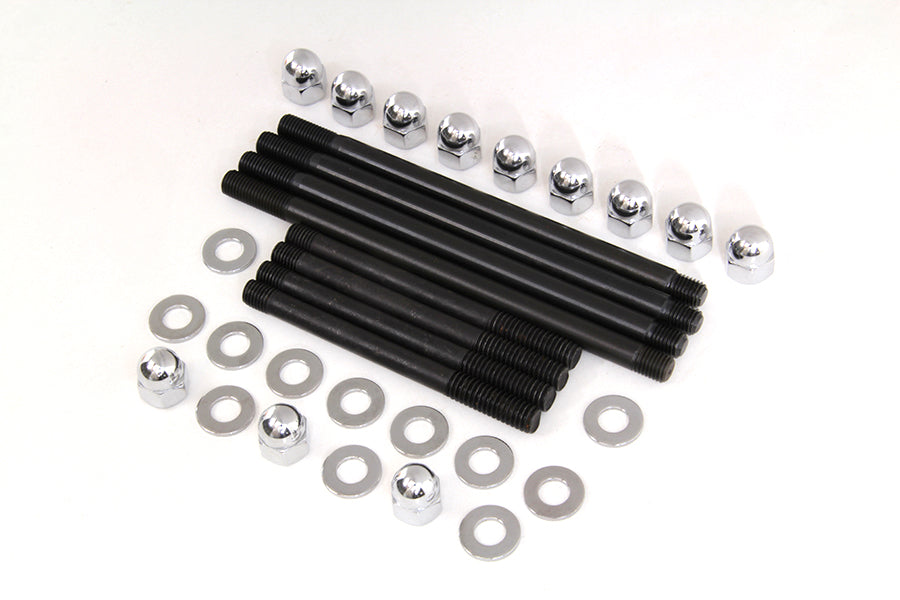 Chrome Engine Case Acorn Bolt Kit