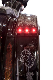 BAGGERNATION Lightning Bolts red LED illumination in black housing, designed for motorcycle or vehicle lighting accents.