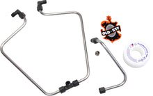 Load image into Gallery viewer, Stainless/Black Rocker Box Split Oil Line