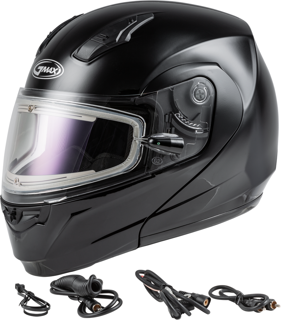 Md 04s Modular Snow Helmet W/Electric Shield Black Md