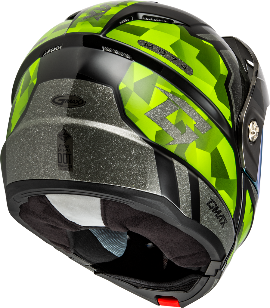 Md 74 Striker Modular Helmet W Gld Shld Blk/Slvr/Grn Mtlc Xs