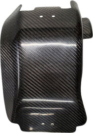 P3 brand carbon fiber skid plate guard for KTM and Husqvarna motorcycles, designed for durability and protection.