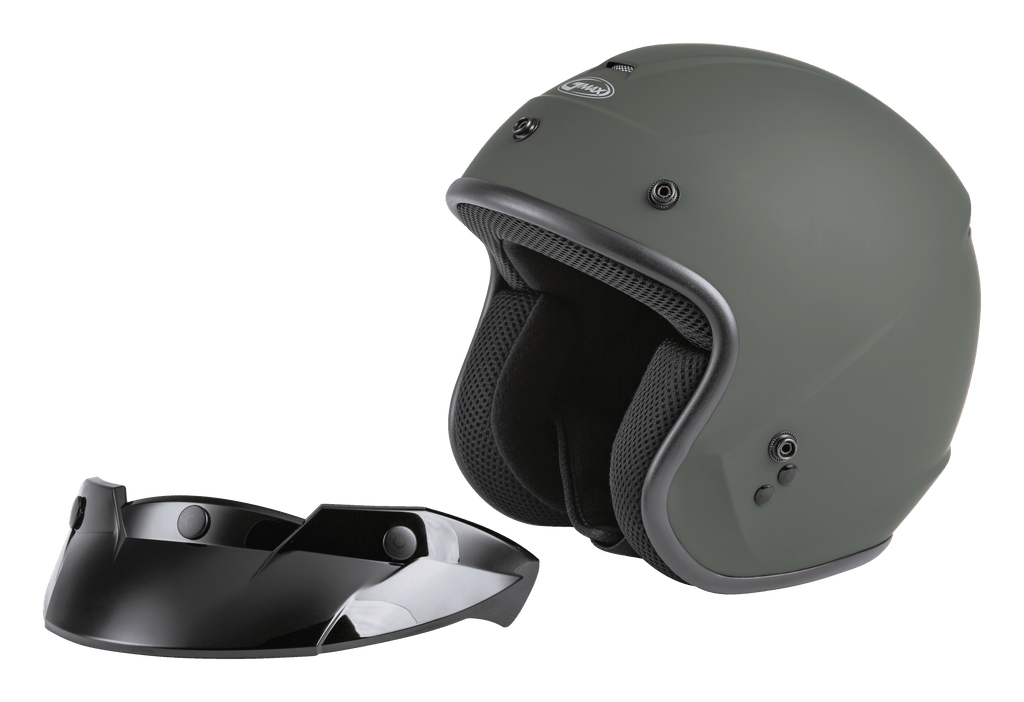 Of 2 Open Face Helmet Matte Green Xs