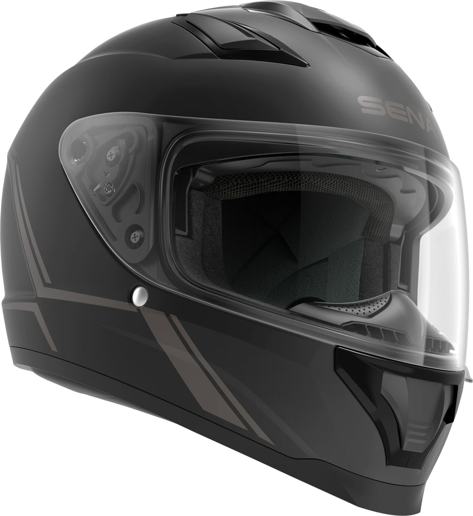Stryker Full Face Helmet With Mesh Intercom Matte Black Sm