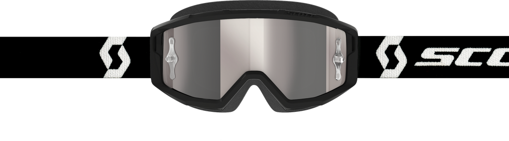 Primal Goggle Black/White Silver Chrome Works