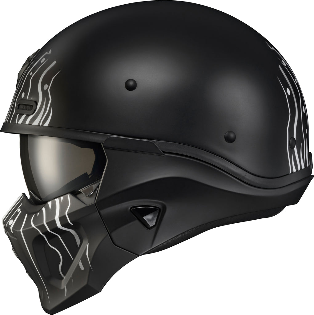 Covert X Open Face Helmet Tribe Matte Black/White Md
