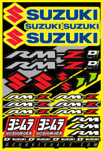 Load image into Gallery viewer, Decal Sheet Suzuki Rmz 12"X18"