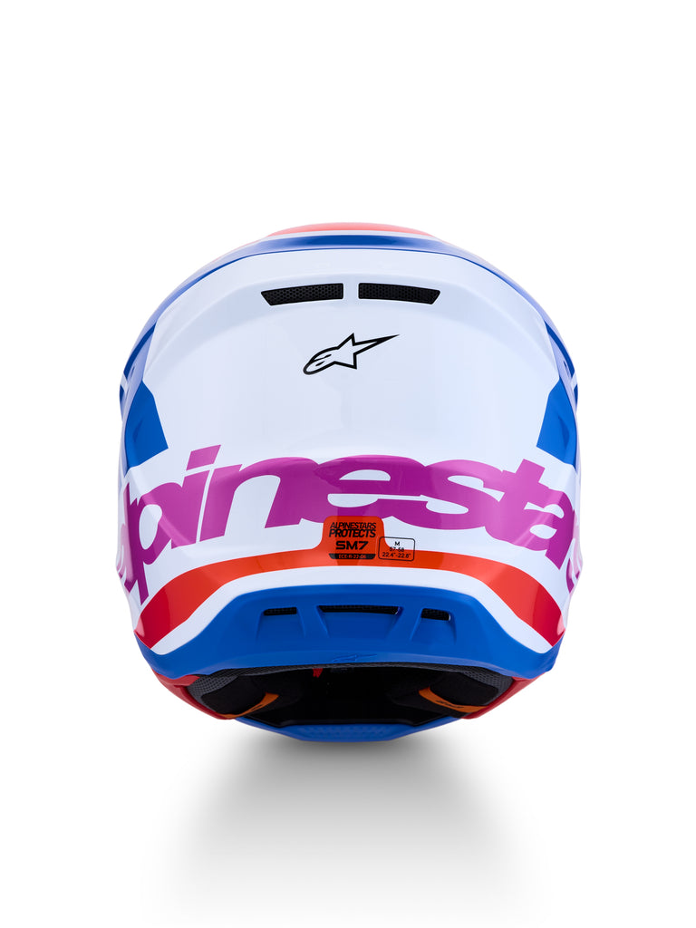 S M7 Core Helmet Ece06/Dot Wht/Blue/Org/Pink Glossy Xl