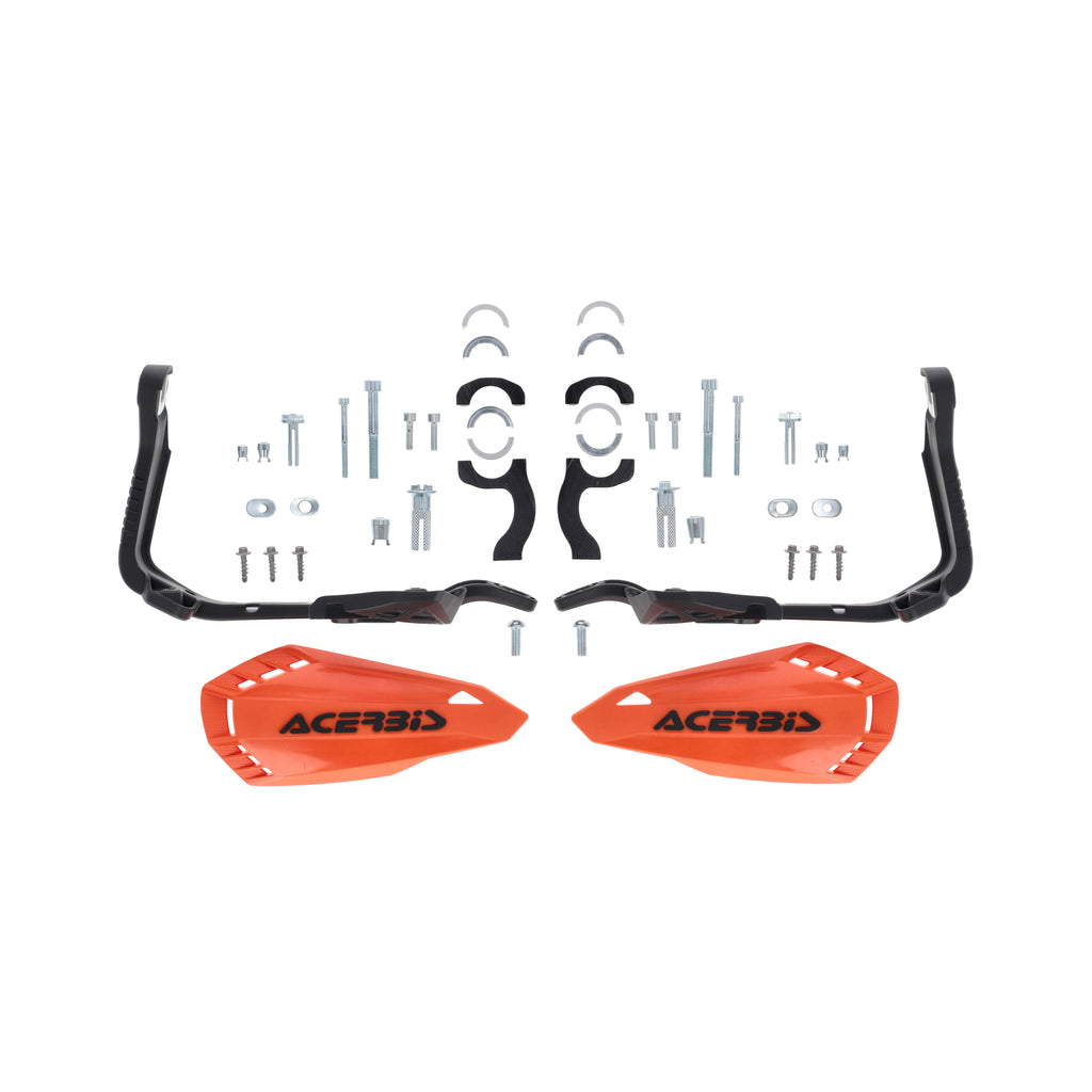ACERBIS Firstmoto handguards for mini motorcycles, showing black plastic guards with mounting hardware and protective design.