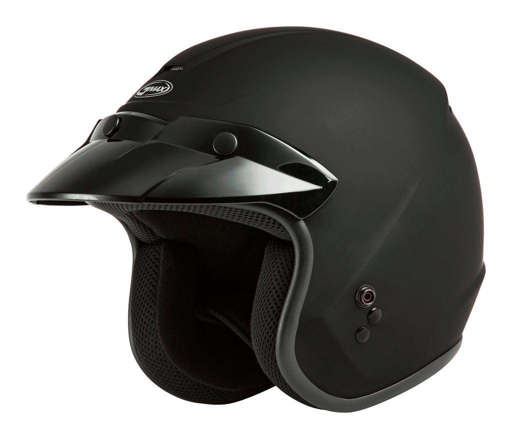 Of 2 Open Face Helmet Matte Black Lg