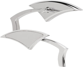 BAGGERNATION Power Chrome Mirrors with 5.75x1.75 inch size, featuring sleek chrome finish and reflective glass for motorcycle or vehicle use.