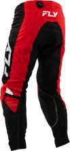 Load image into Gallery viewer, Fly Racing Kinetic Mesh Pants in red, black, and white, size 34, showing breathable mesh fabric and sporty design.