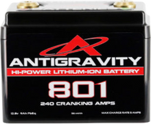 Load image into Gallery viewer, ANTIGRAVITY Lithium Battery AG 801 240 CA, compact rechargeable battery with black casing and terminal connectors.