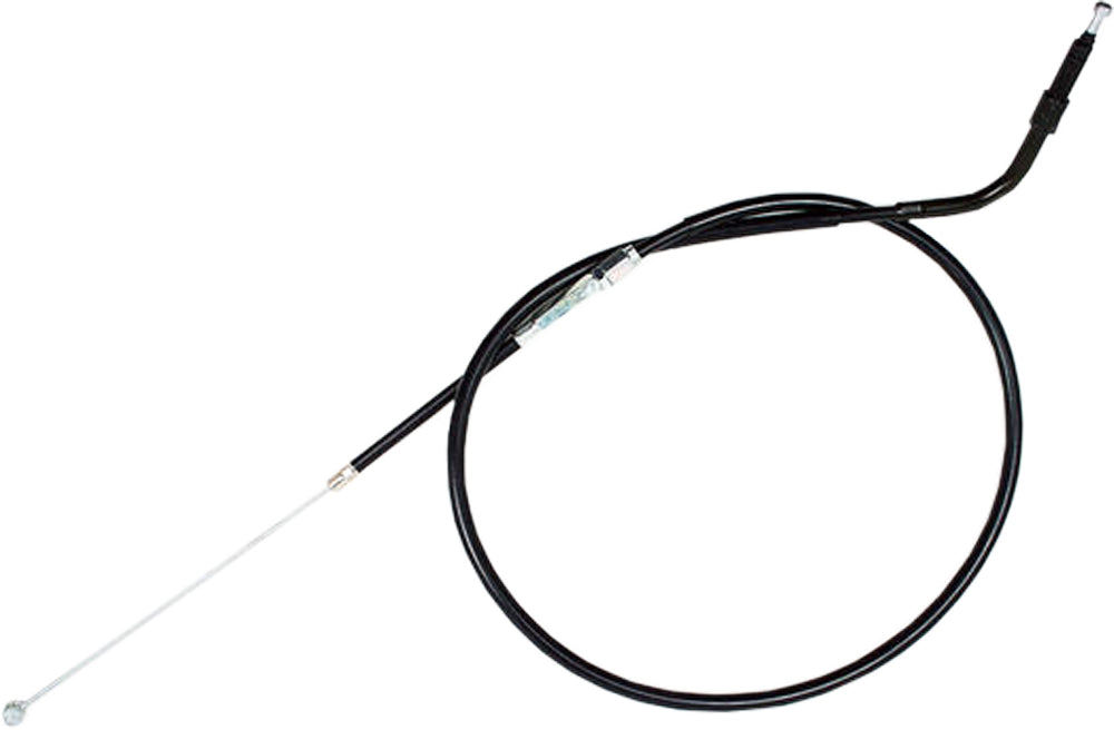 Motion Pro black vinyl clutch cable for hydraulic control lines, showing the durable cable with secure fittings.