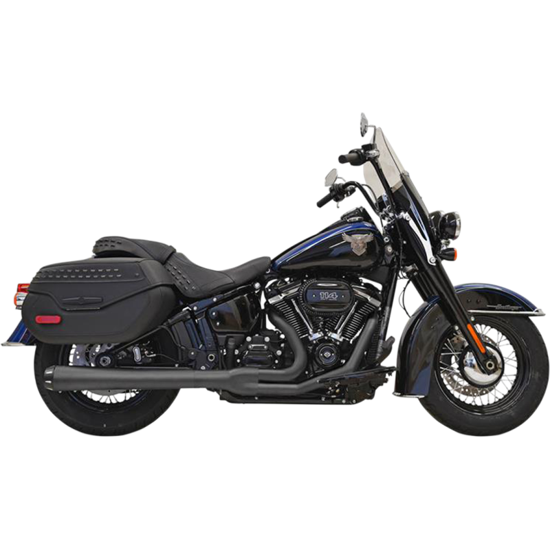 BASSANI TOURING BLACK 2:1 EXHAUST HARLEY DAVIDSON SOFTAILS 18-25 - The Speed Shop Canada