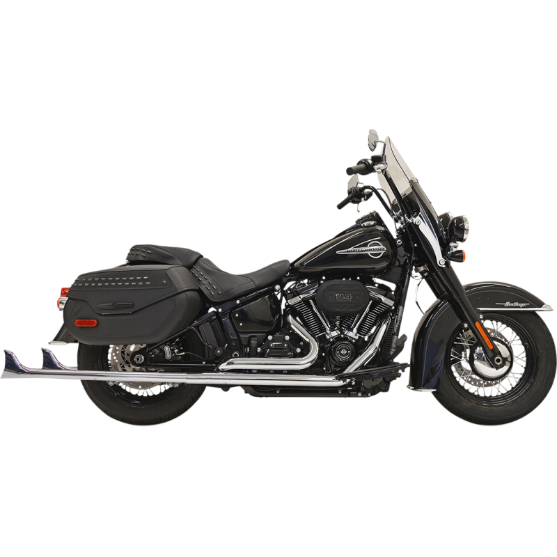 BASSANI CHROME TRUE DUAL FISHTAIL EXHAUST 36" HARLEY SOFTAILS 18-25 - The Speed Shop Canada