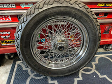Load image into Gallery viewer, NEW CHROME TWISTED 80 SPOKE REAR WHEEL/TIRE HARLEY MODELS 84-99 - The Speed Shop Canada