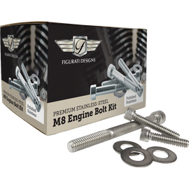 FIGURATI DESIGNS POLISHED ENGINE BOLT KITS HARLEY DAVIDSON M8 17-25 - The Speed Shop Canada